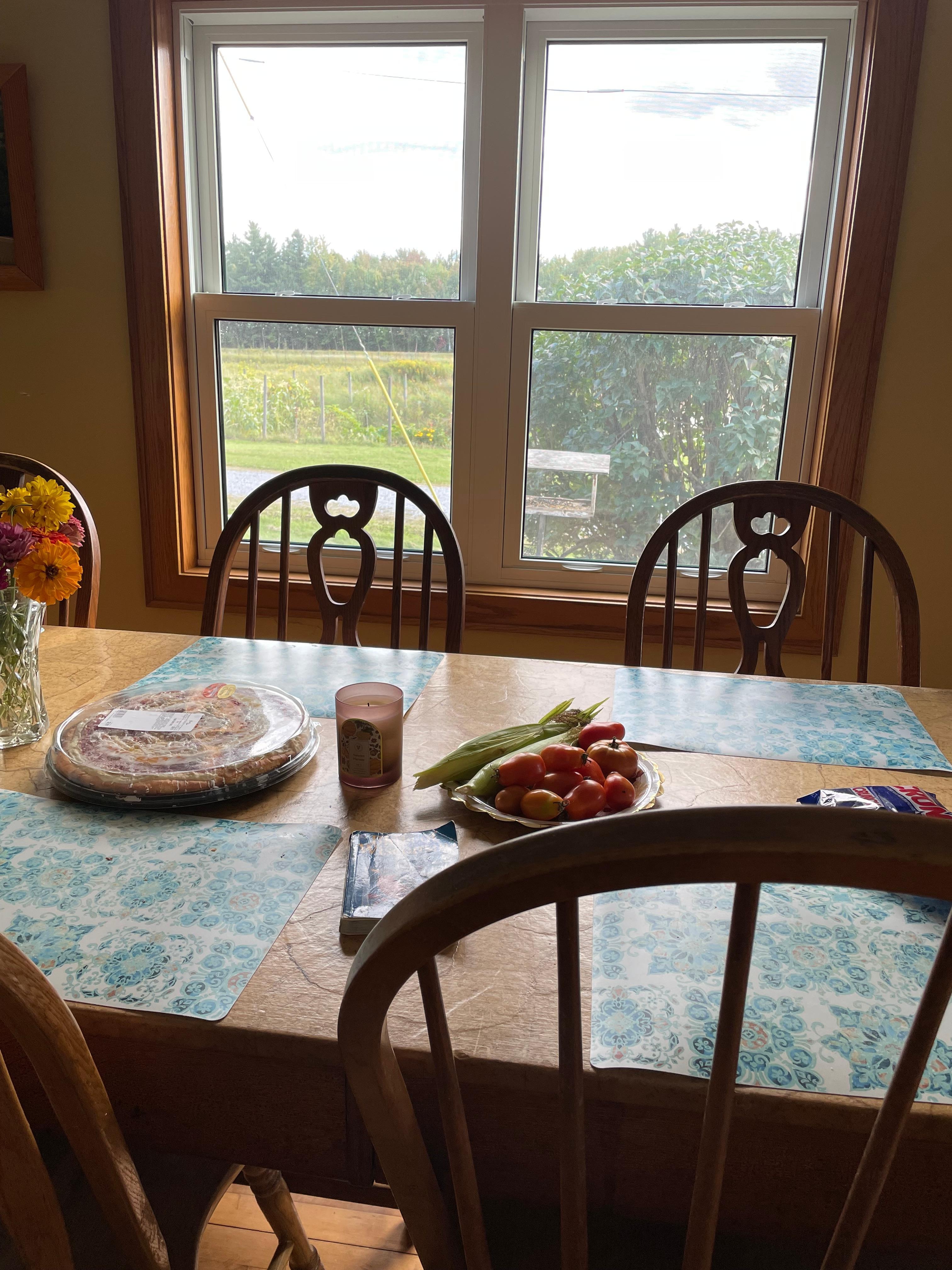 Dining room accommodates a large family gathering 