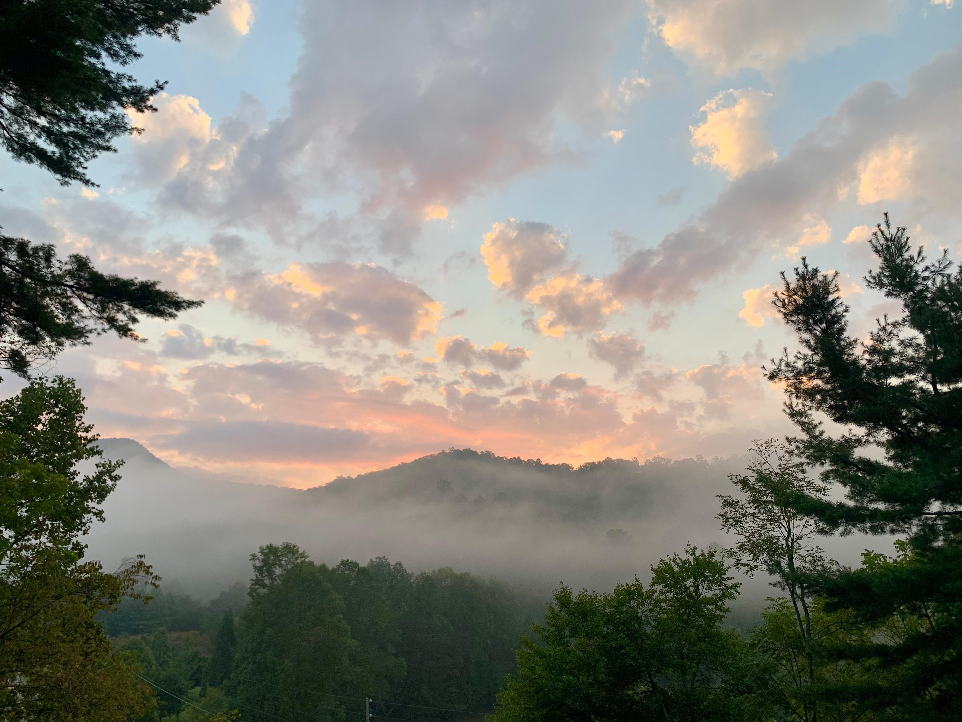 Morning sunrise from the cabin