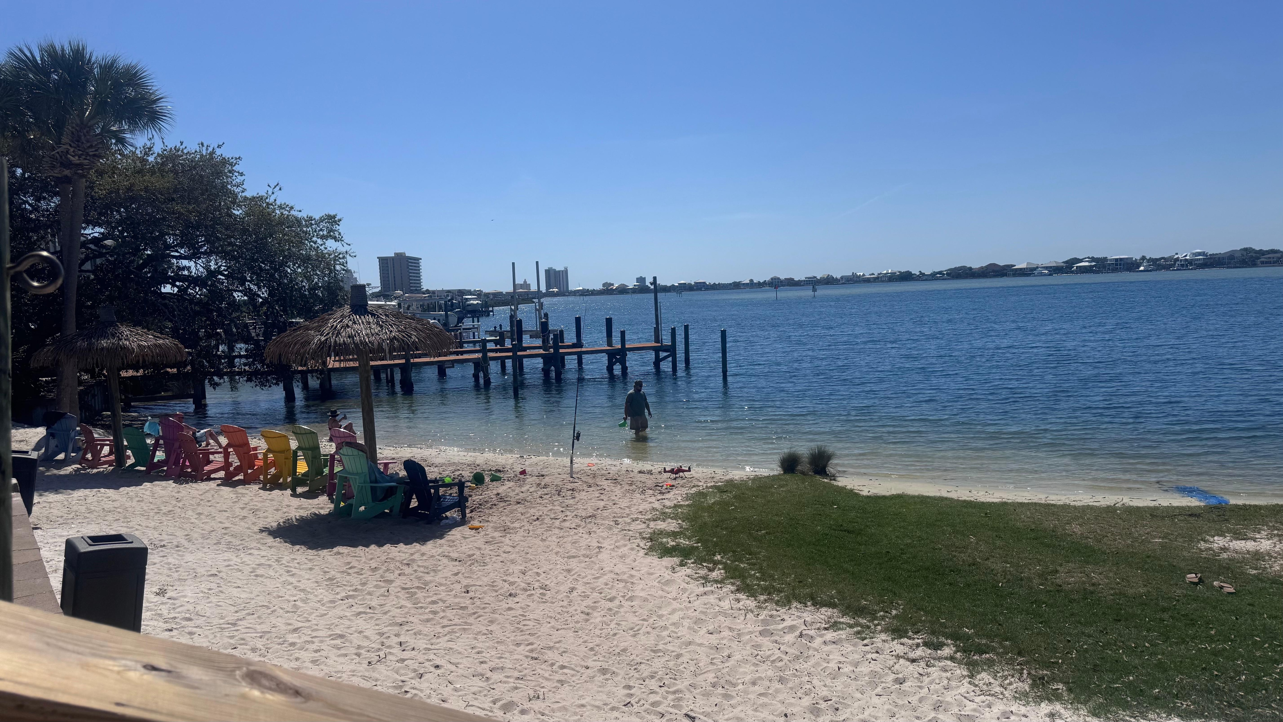 Private beach out back