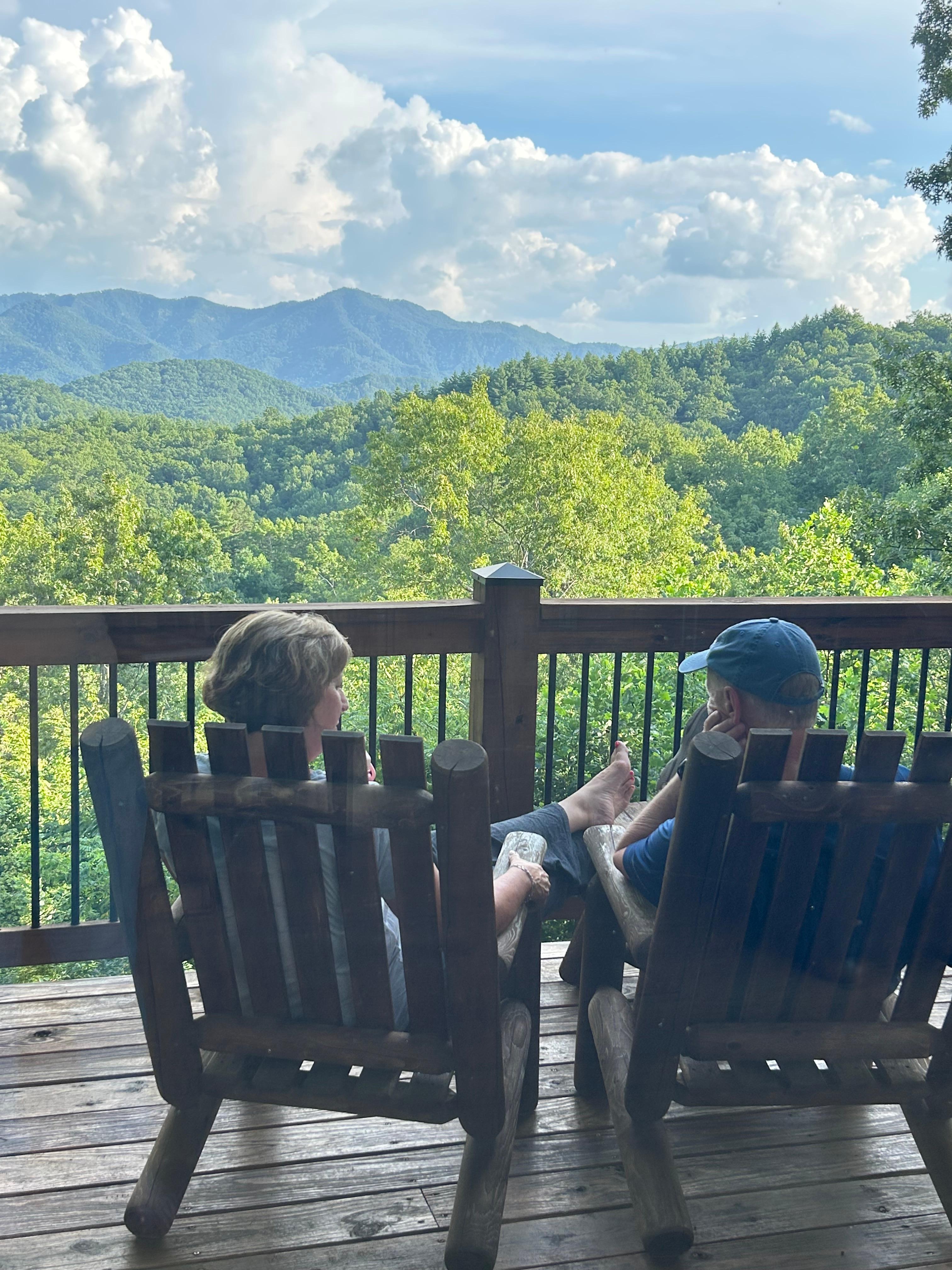 Taking in the majesty of the mountains before beginning our day.