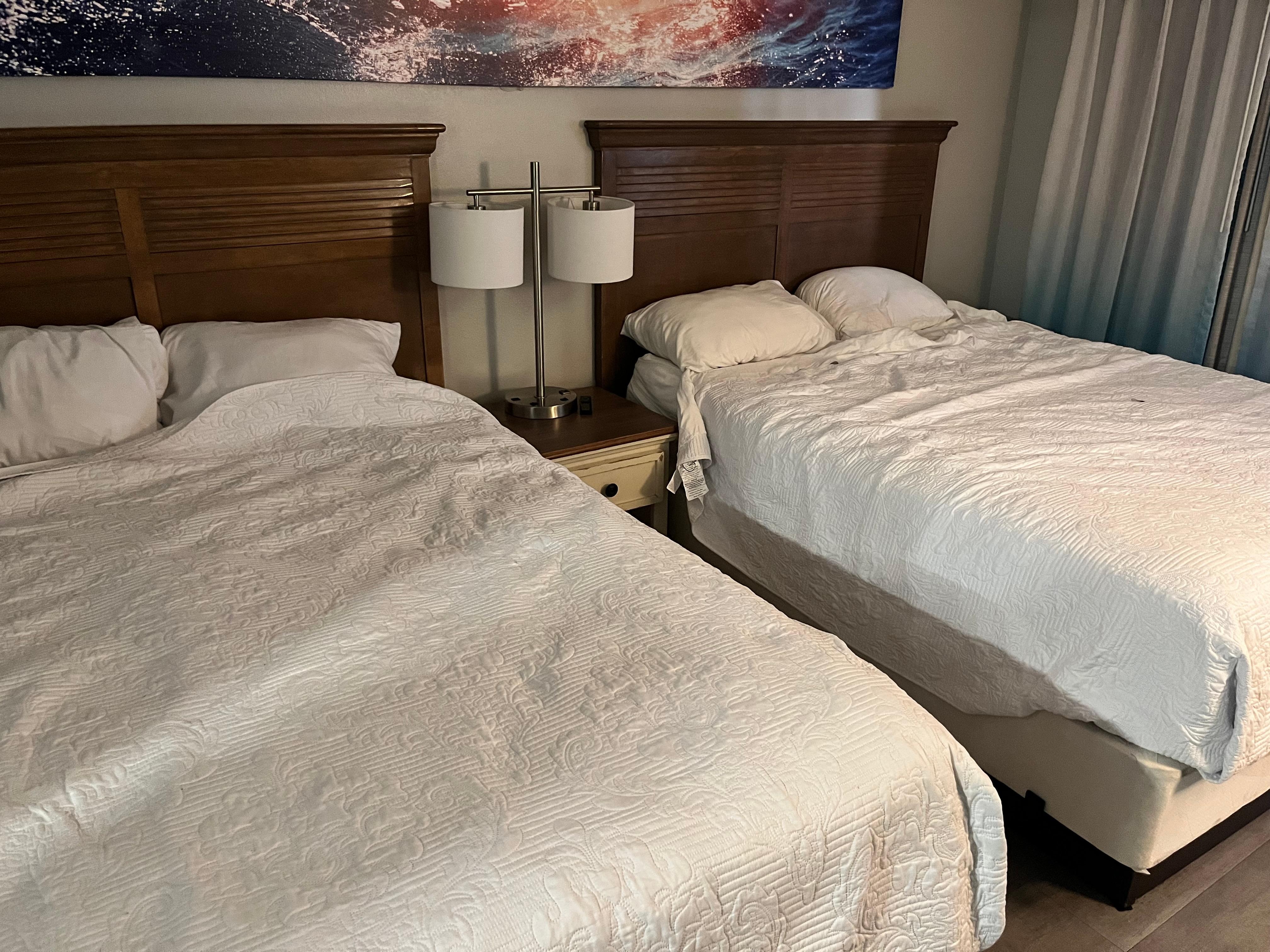 Bedroom had four beds with pillows, sheets, and blankets, but I would take extra if you use any other beds