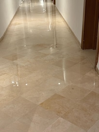 Puddle in front of the room door