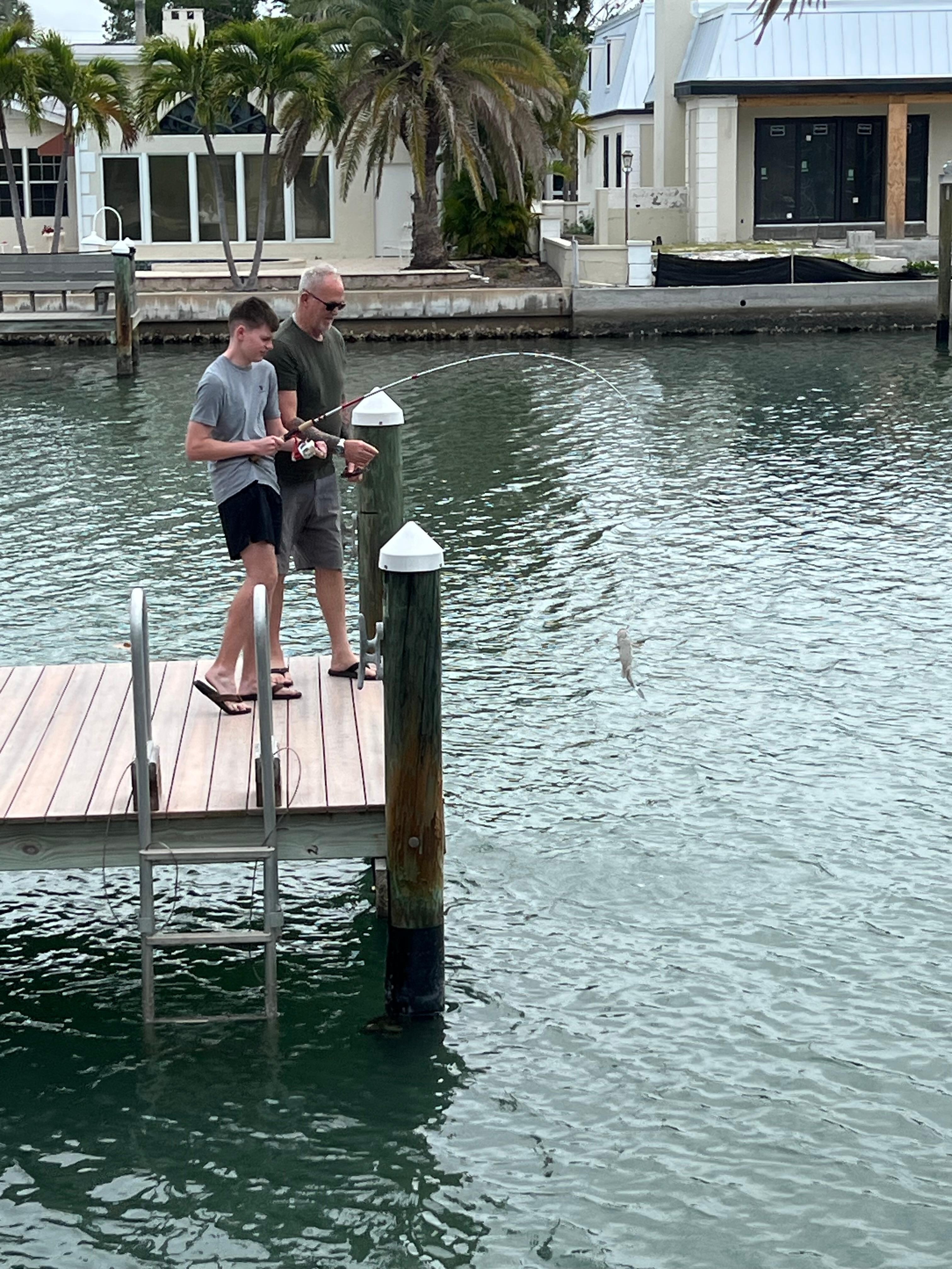 We caught tons of fish from the dock 