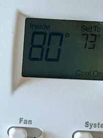 Temperature inside the unit