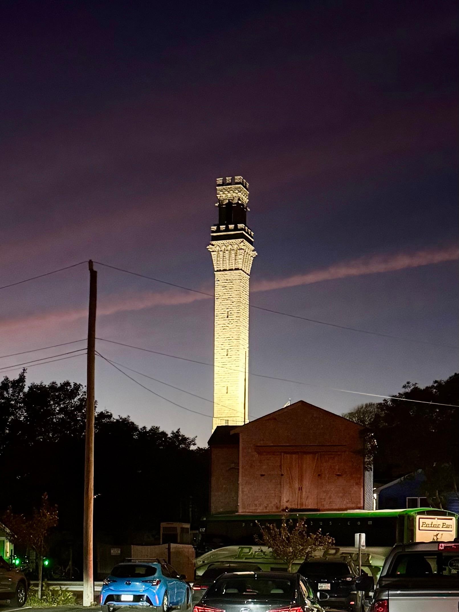 Provincetown Tower at night 