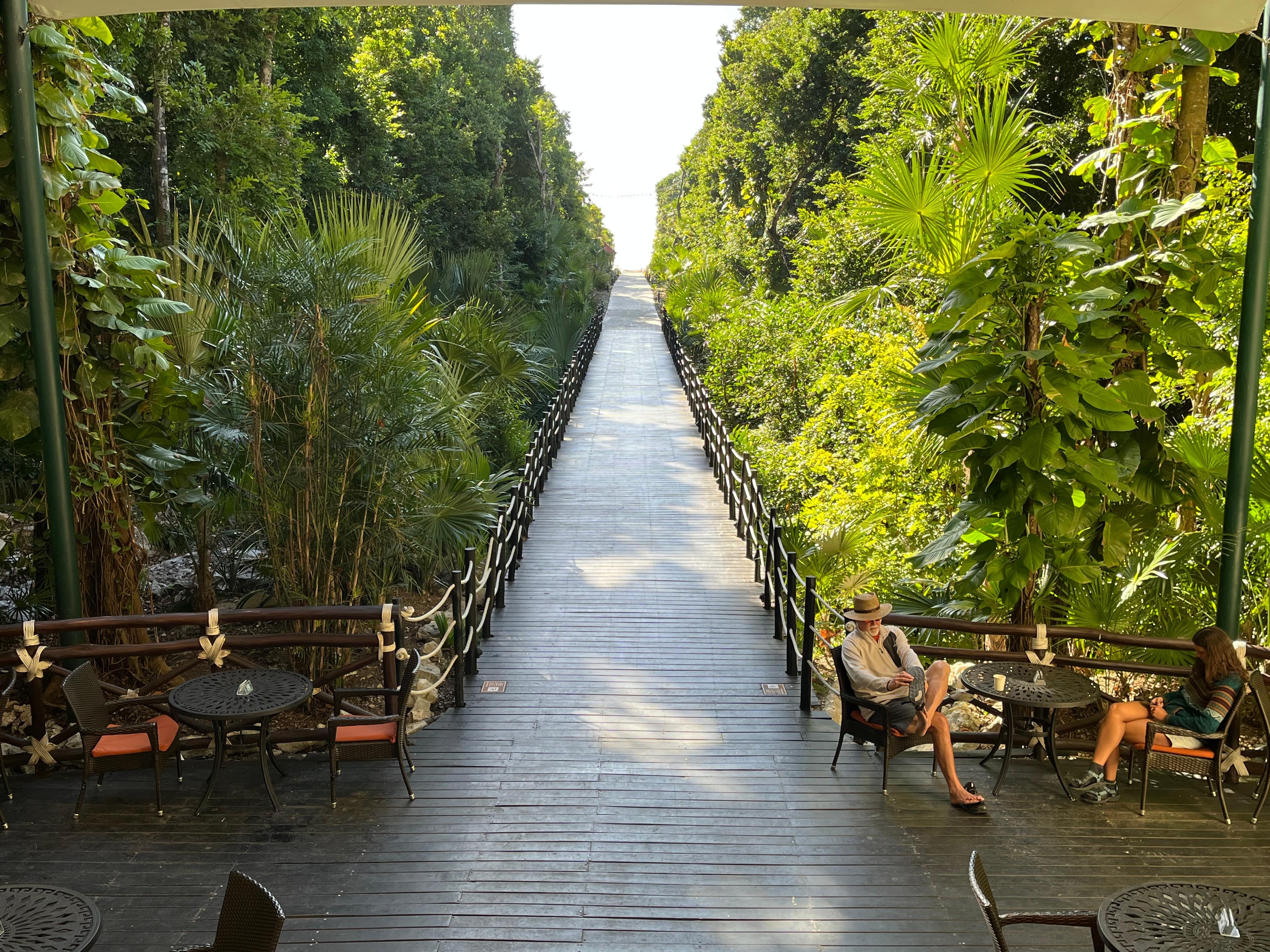 From the lobby above the bar