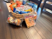 Basket of yummy treats to welcome us!