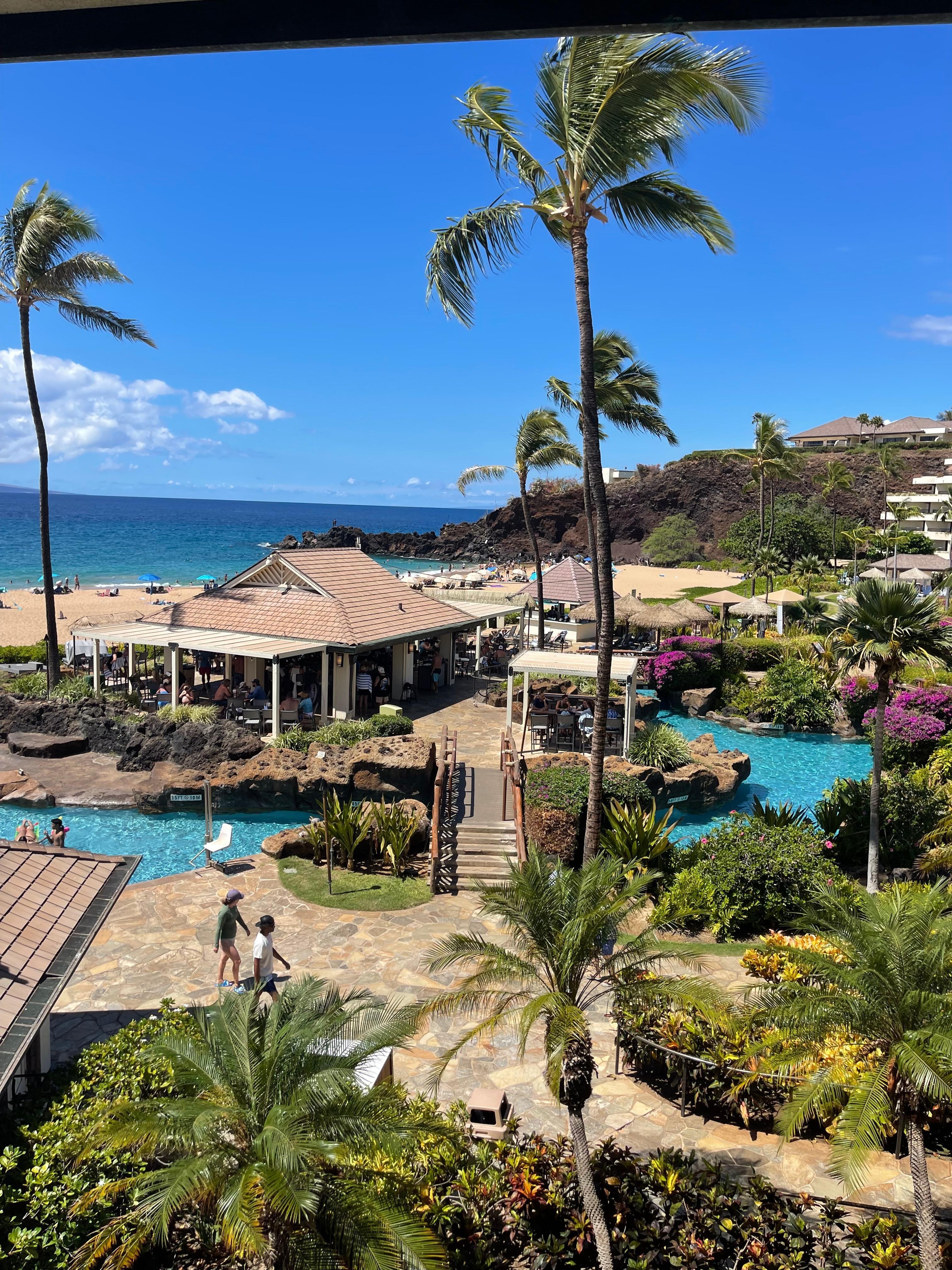 View from the balcony by the lobby. 