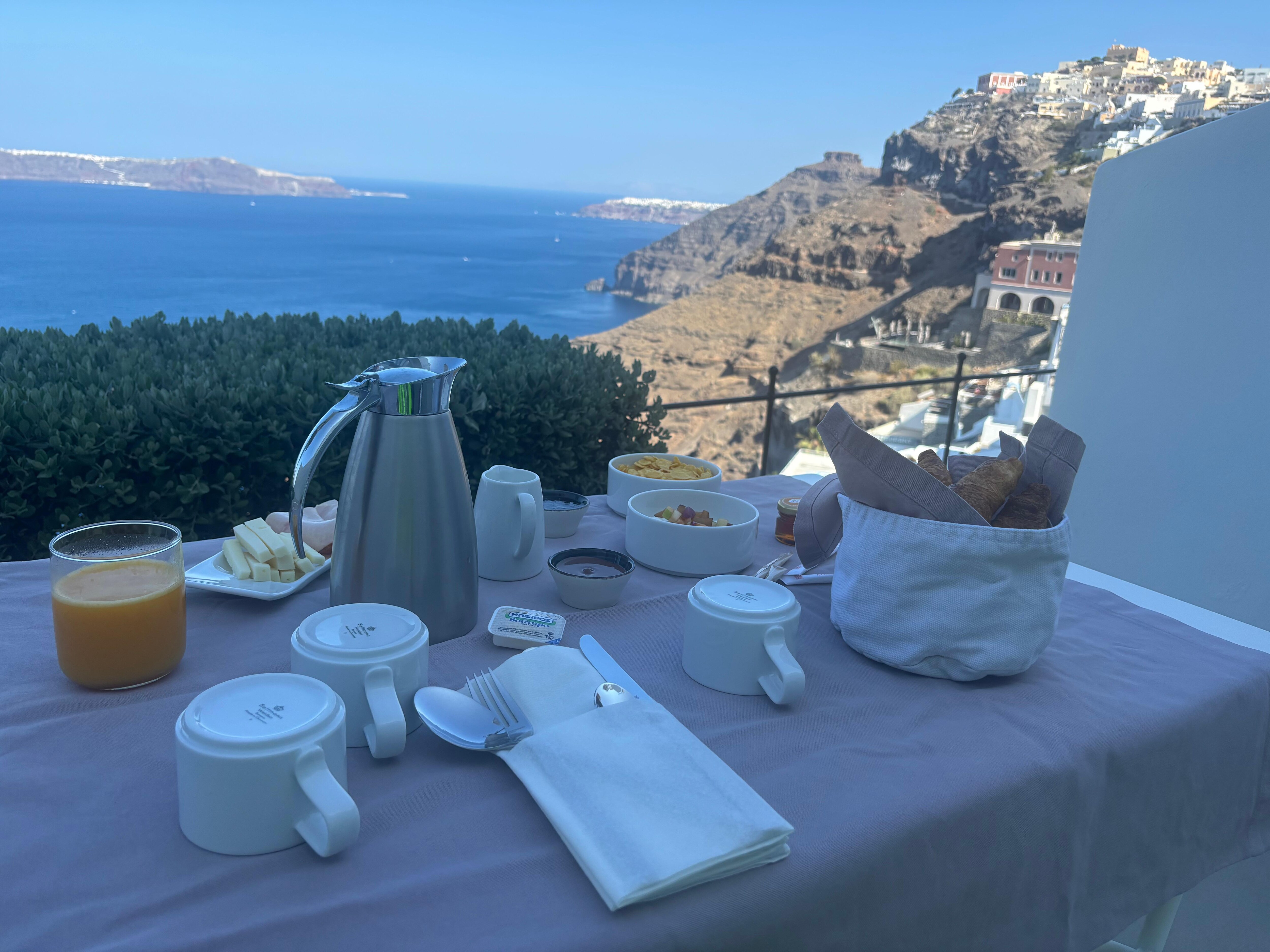 Morning breakfast. They also have hot omelette but we wanted a lighter breakfast this day.
