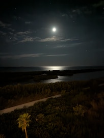 Moon over the Gulf, from our balcony.