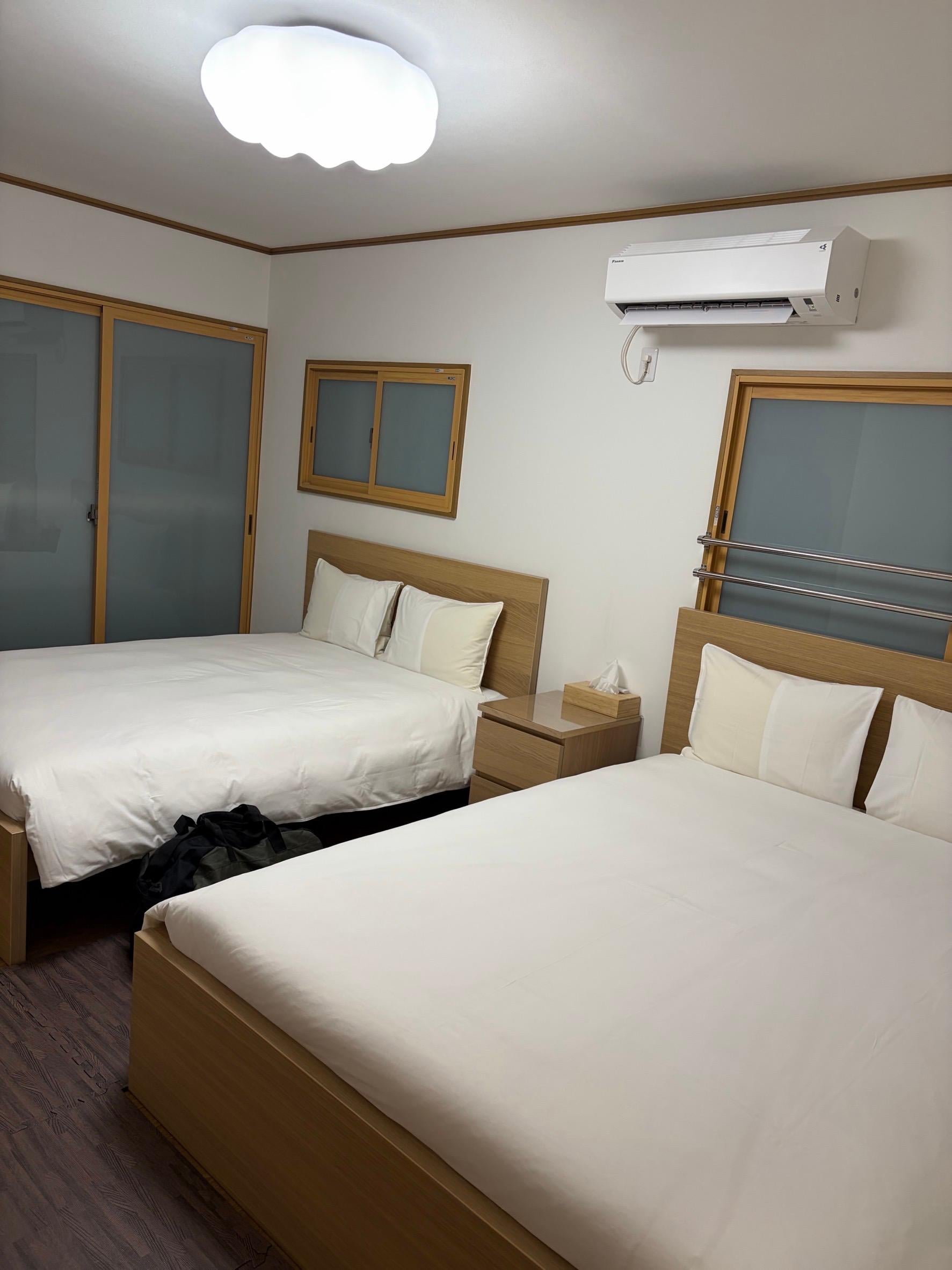 1人でダブルベットにゆったり眠らせてもらいました。