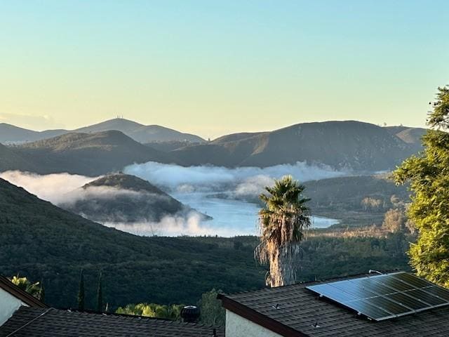 Lake Hodges morning fog from the house