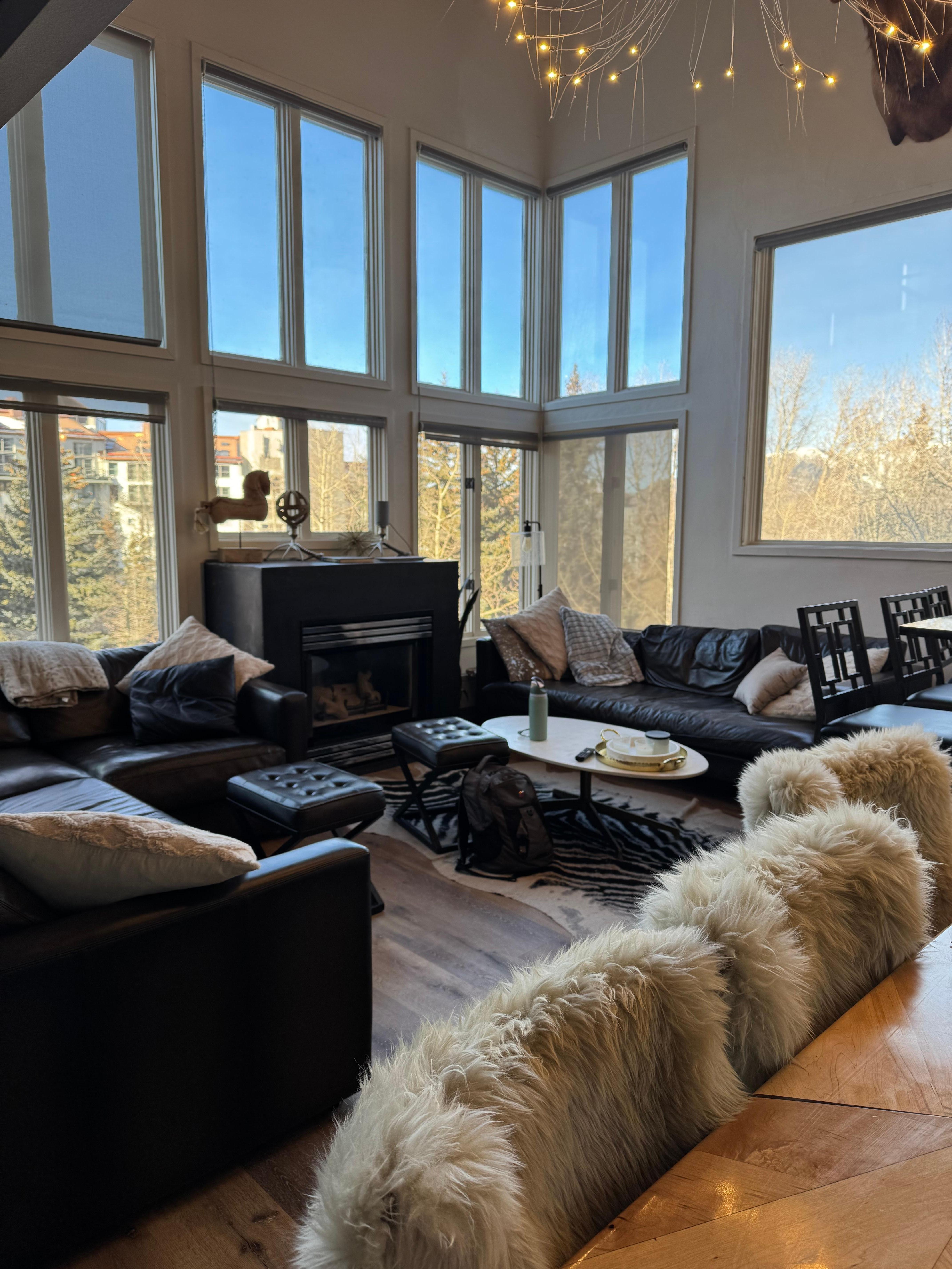 Main floor with great views of surrounding mountains.