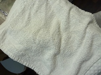 this towel was crunchy… like ew