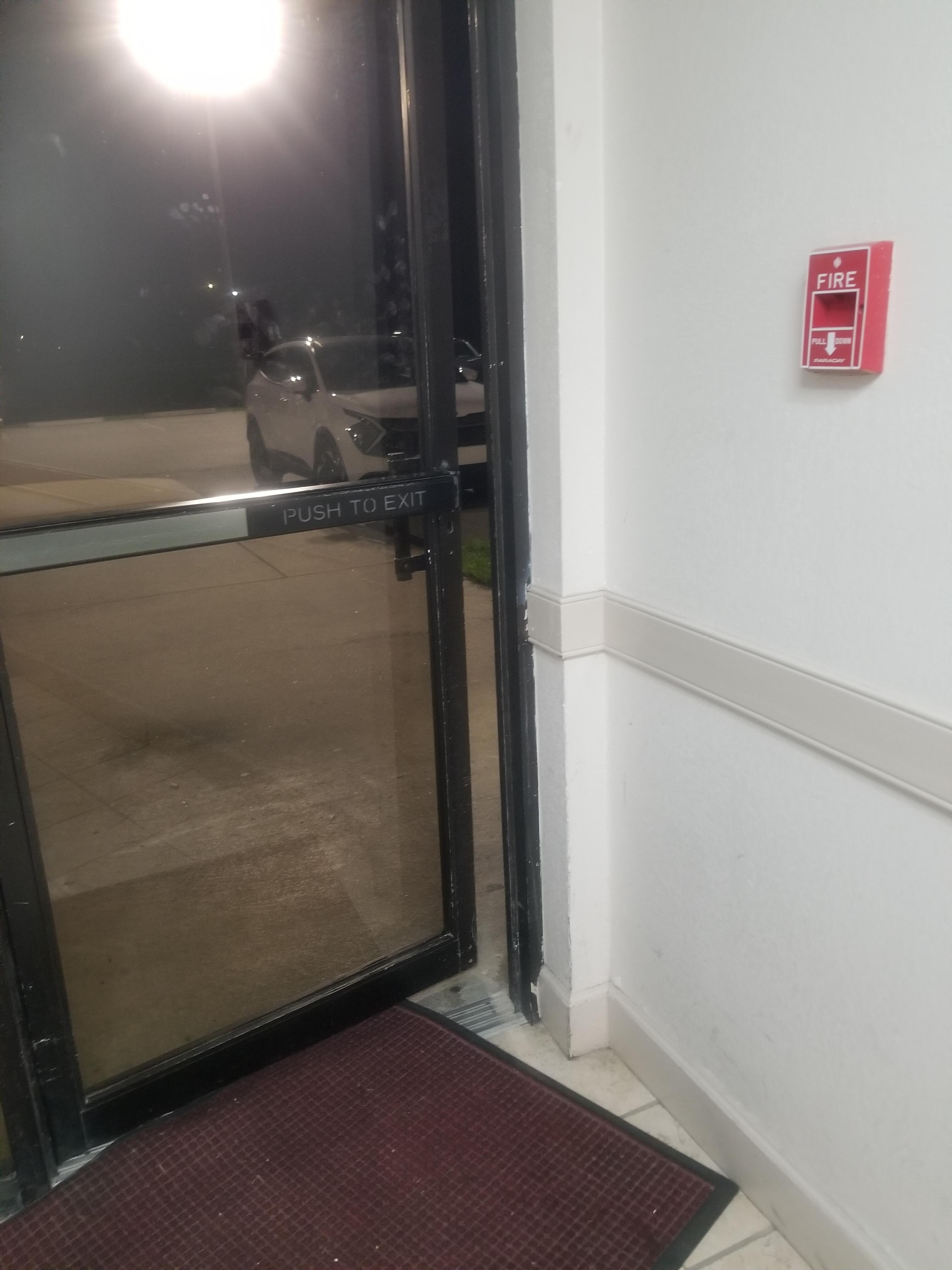 Propped open outside door