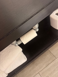 Dirty half used toilet paper