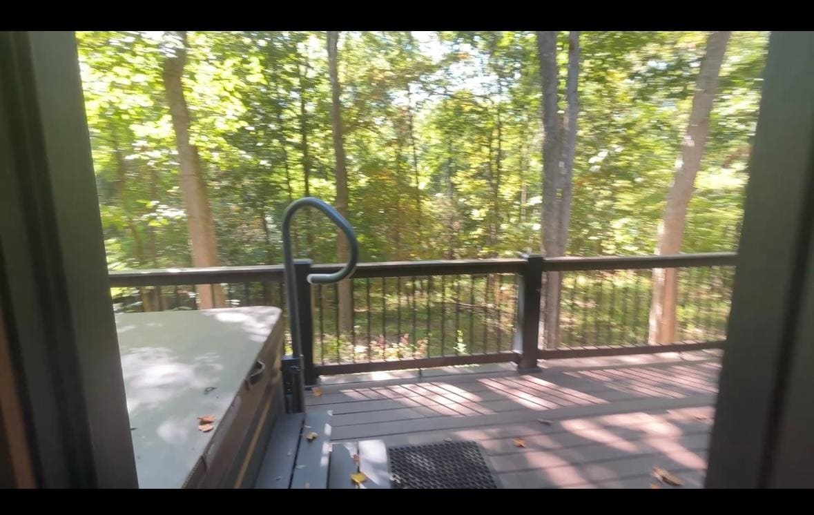 Back deck with hot tub