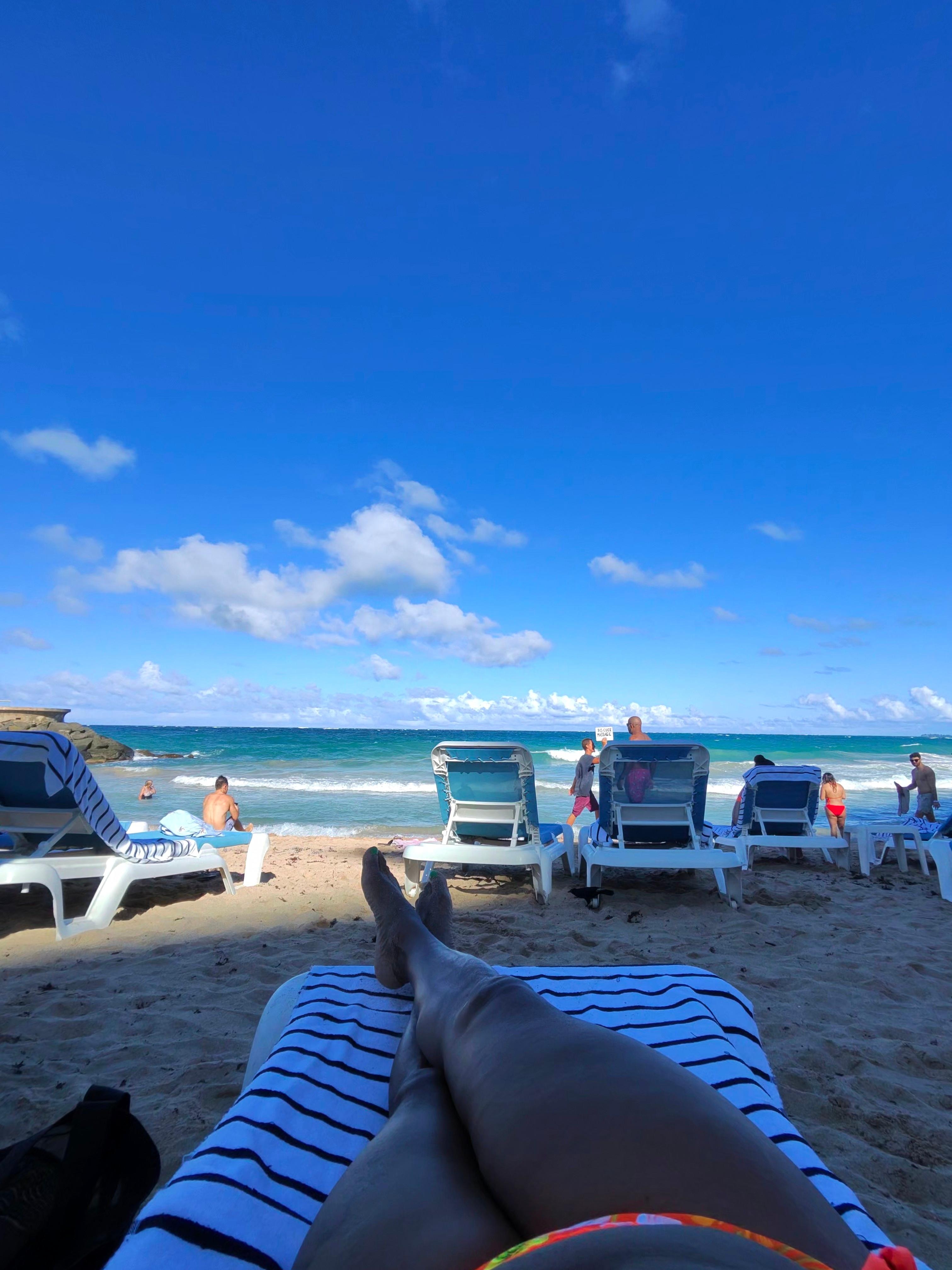 Relaxing on the PRIVATE beach