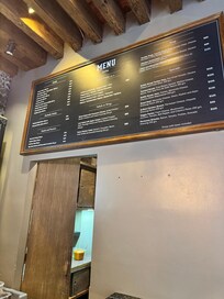 Menu of food of the cafe.