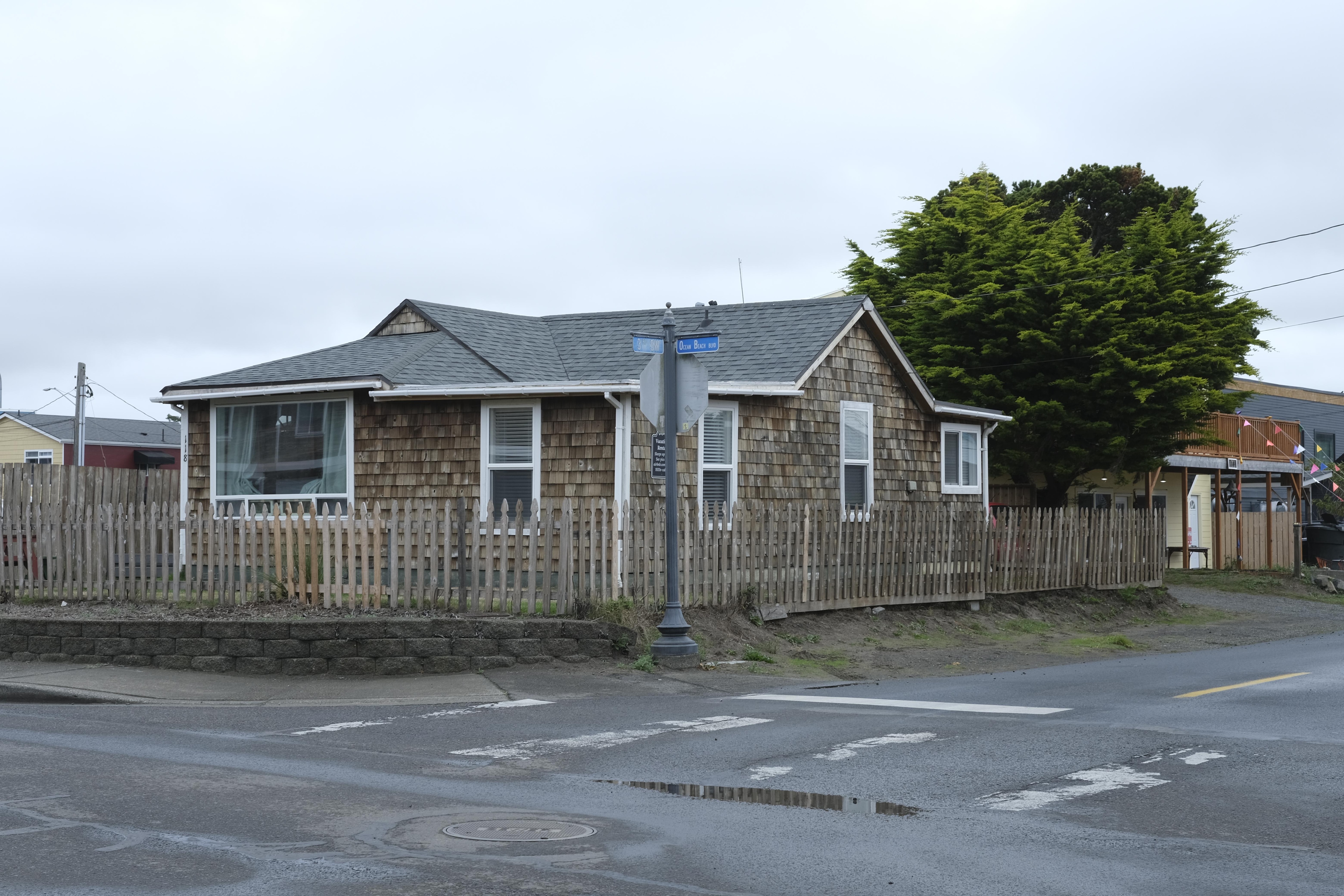 House from the beach access across the road