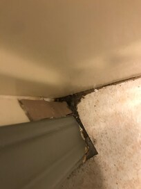 Dirt just smashed into the corners without being cleaned up
