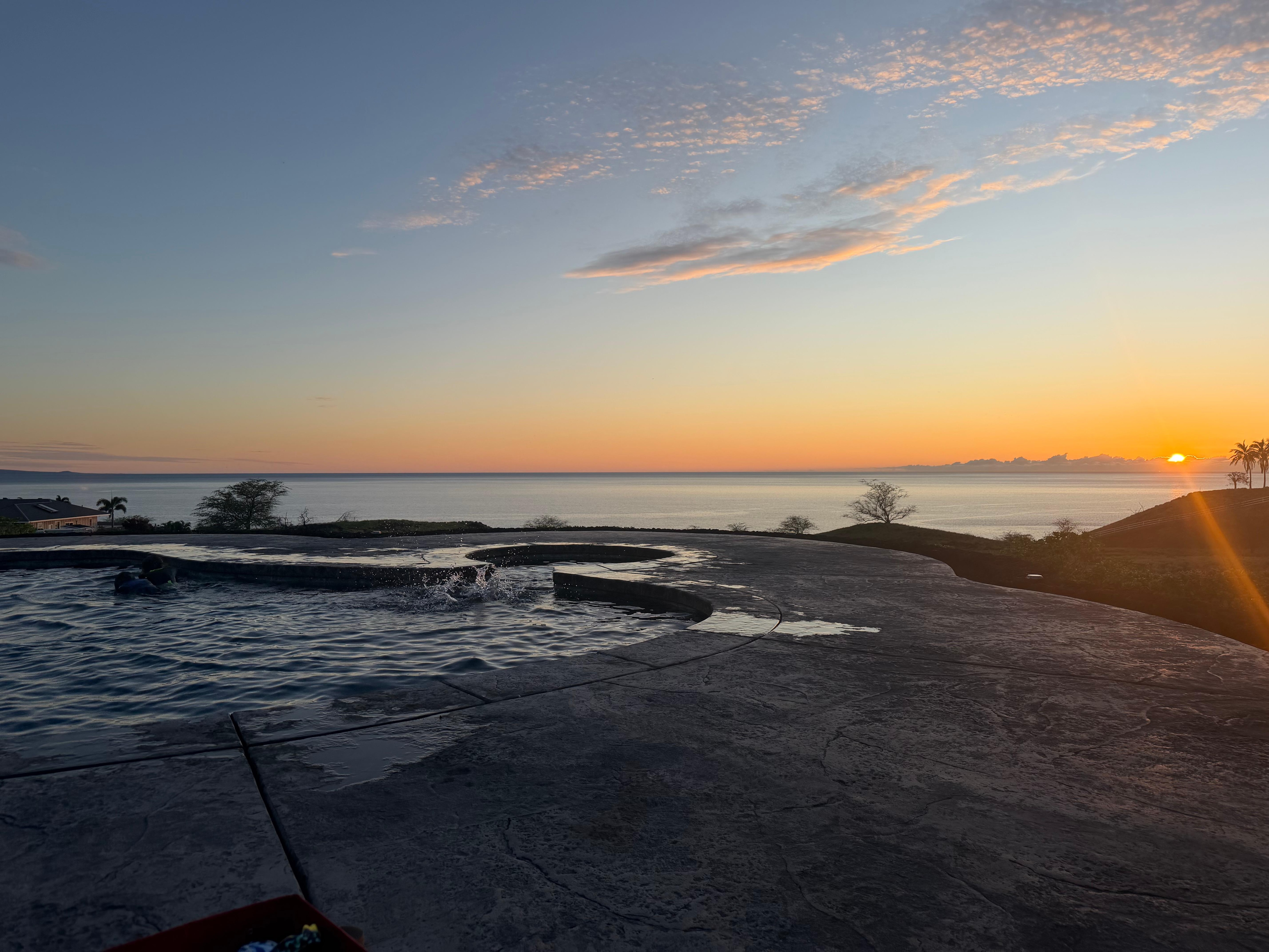 Unfortunately I didn’t take many pictures without peoples’ faces in them, but here is a beautiful sunset from the pool area