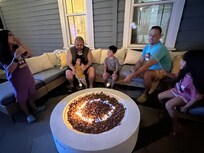 Making s’mores around the fire pit. They even provided skewers for the marshmallows