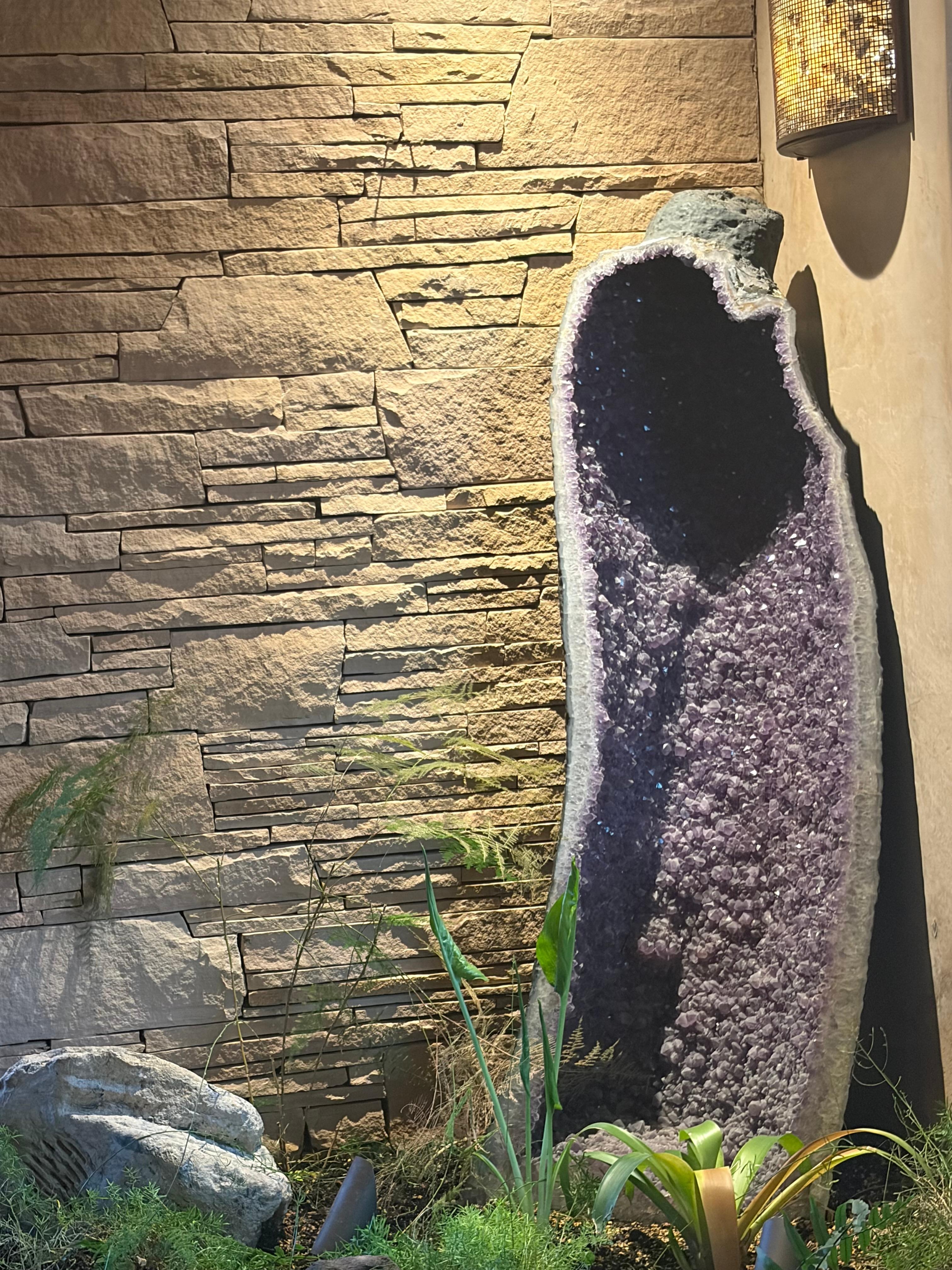 Authentic amethyst geode in the restaurant area