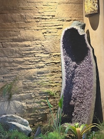 Authentic amethyst geode in the restaurant area