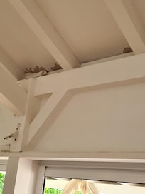 Jonction plafond bouchée par essui tout.