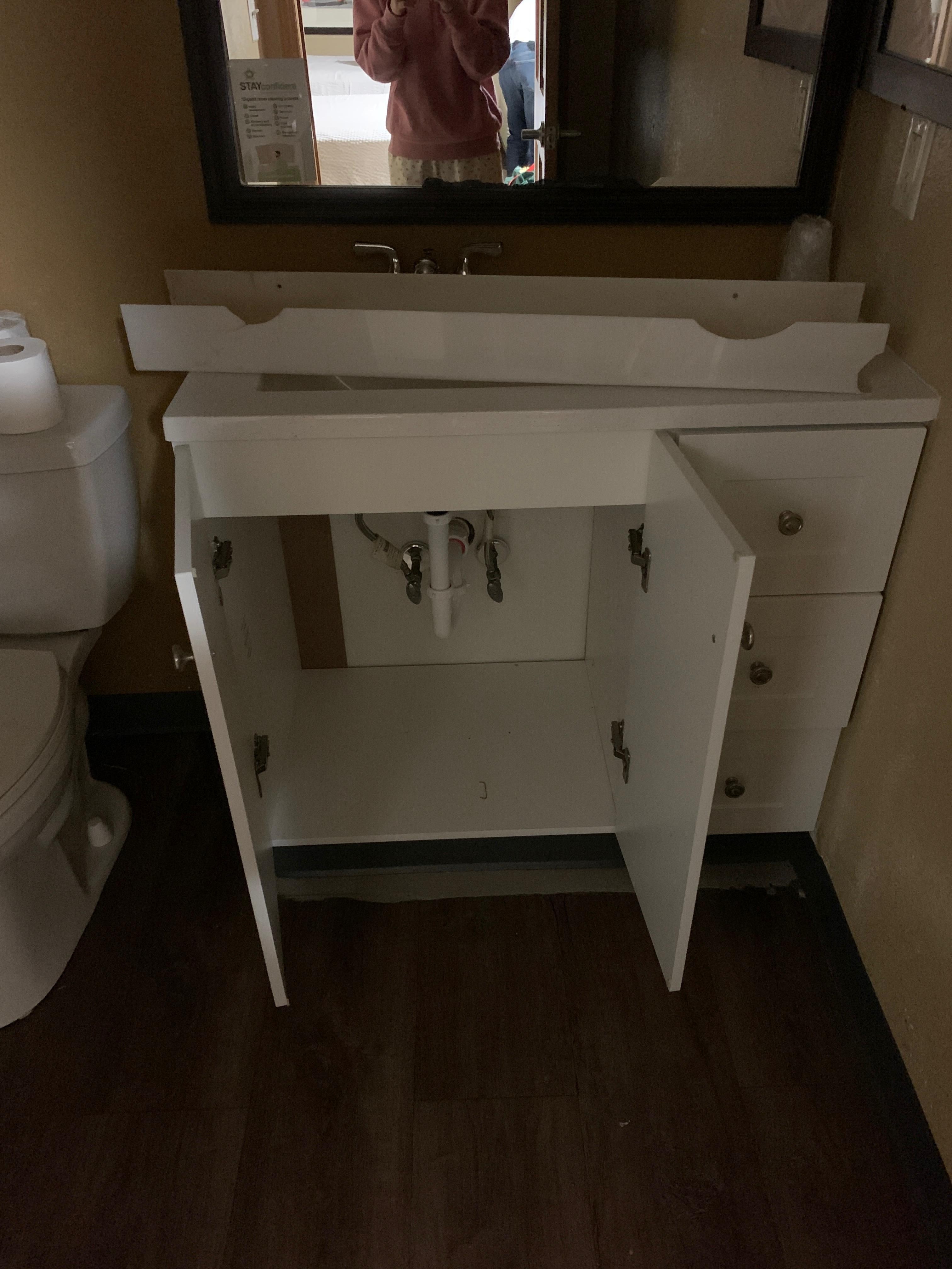 Bathroom - no working light, fixture on sink