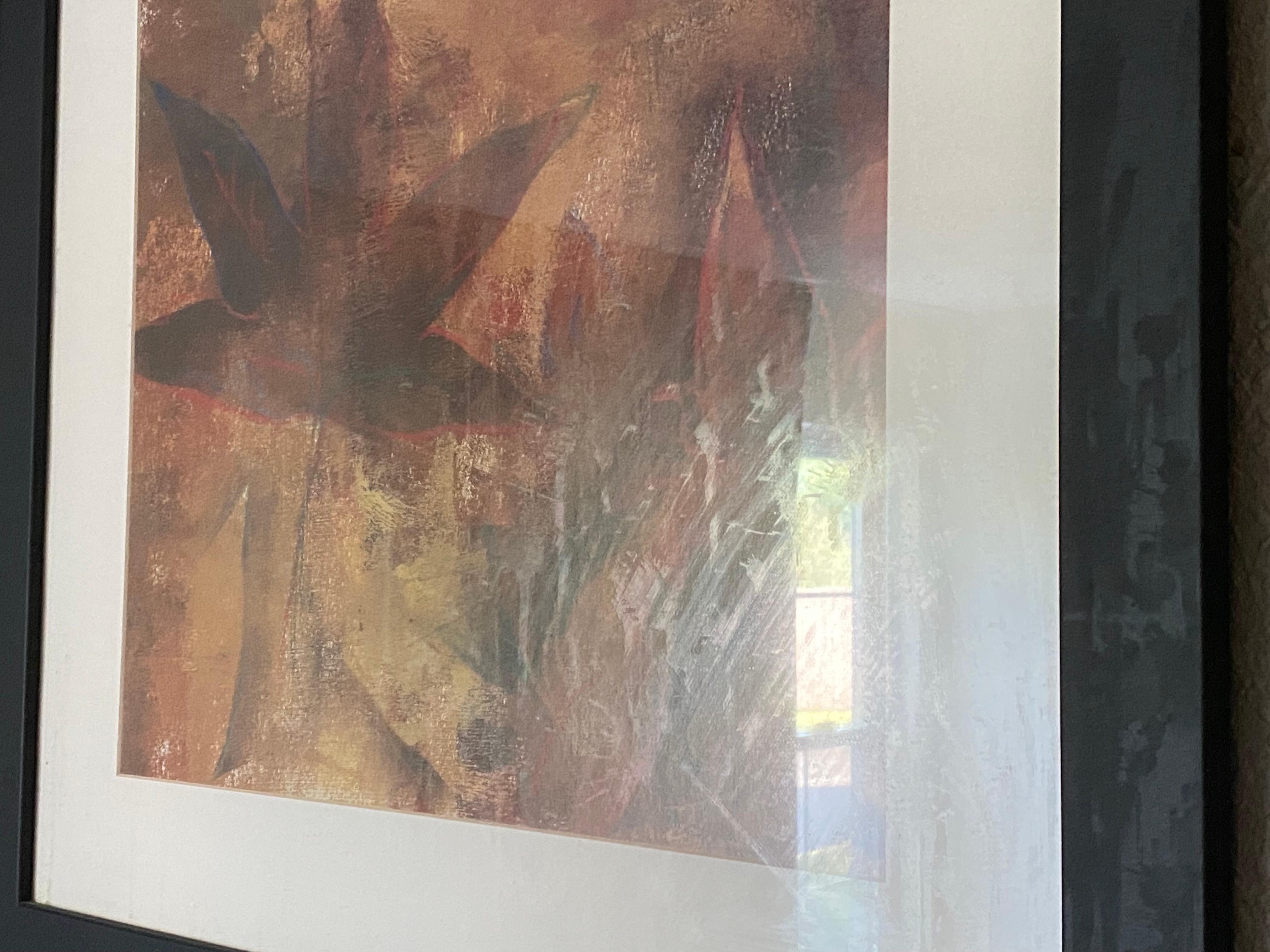 It was hard to capture the dried “stains” dripping down the picture above the bed.