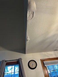 Water damage on ceiling.