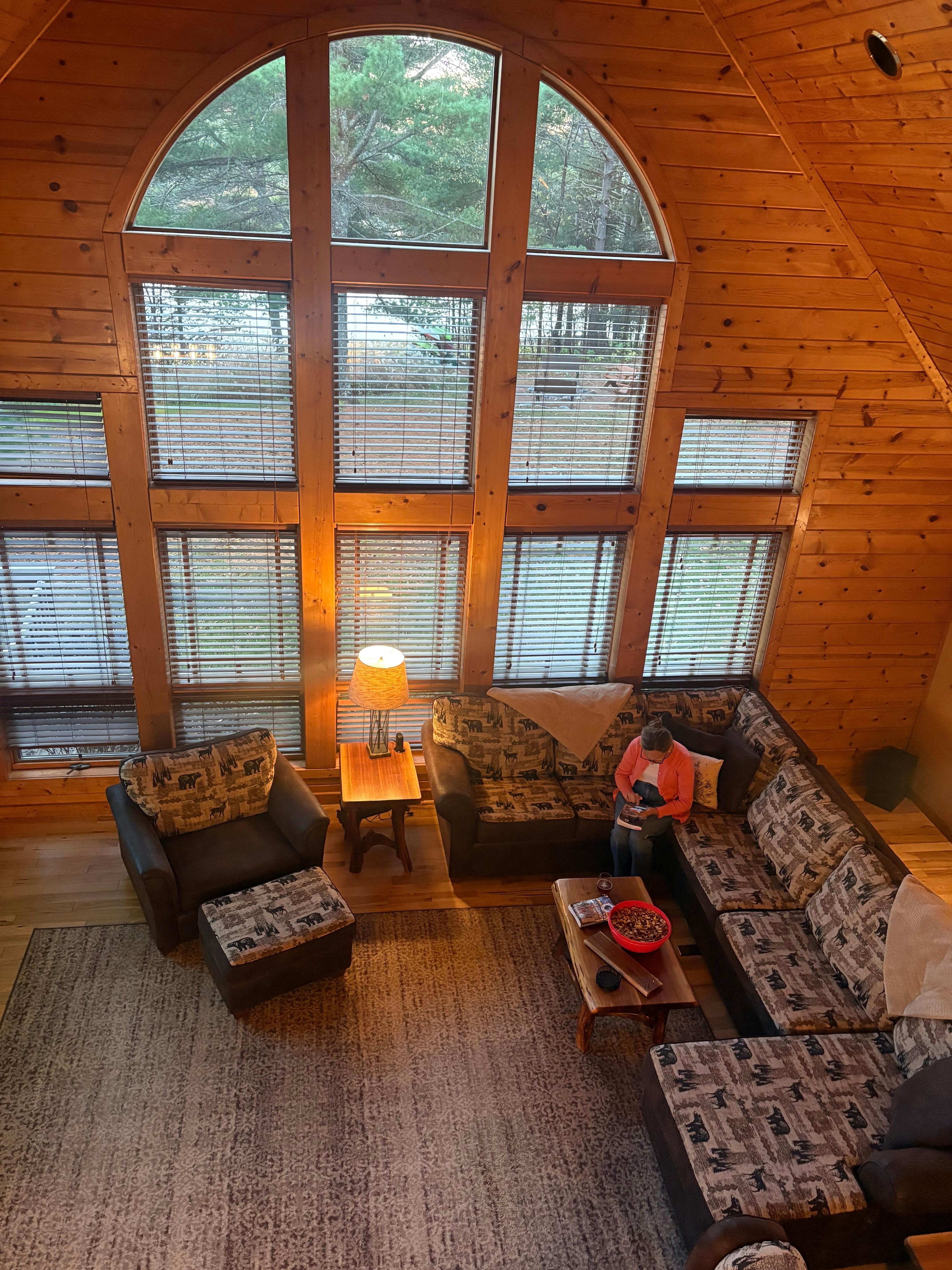 Looking down from the reading nook. 