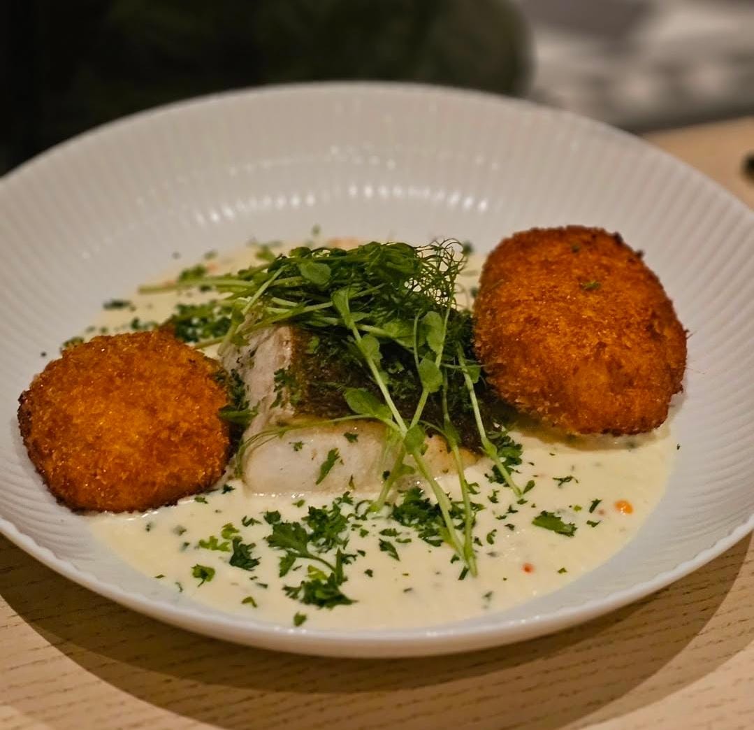 Torsk från restaurangen, den var supergod.
