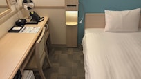 Bed and bedside table