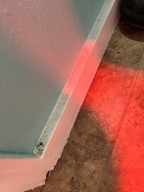 Baseboard in bathroom