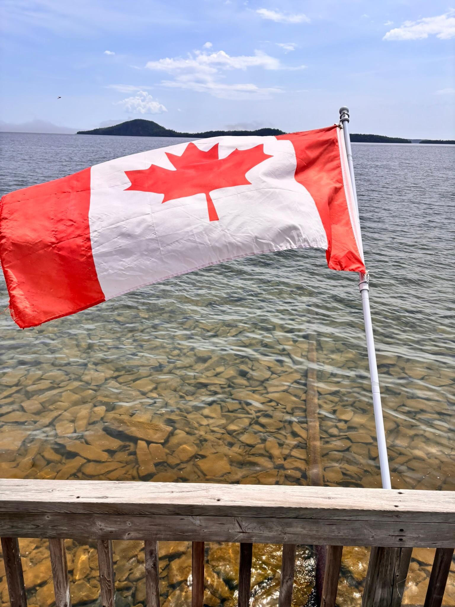 Crystal clear waters from lakeside dock