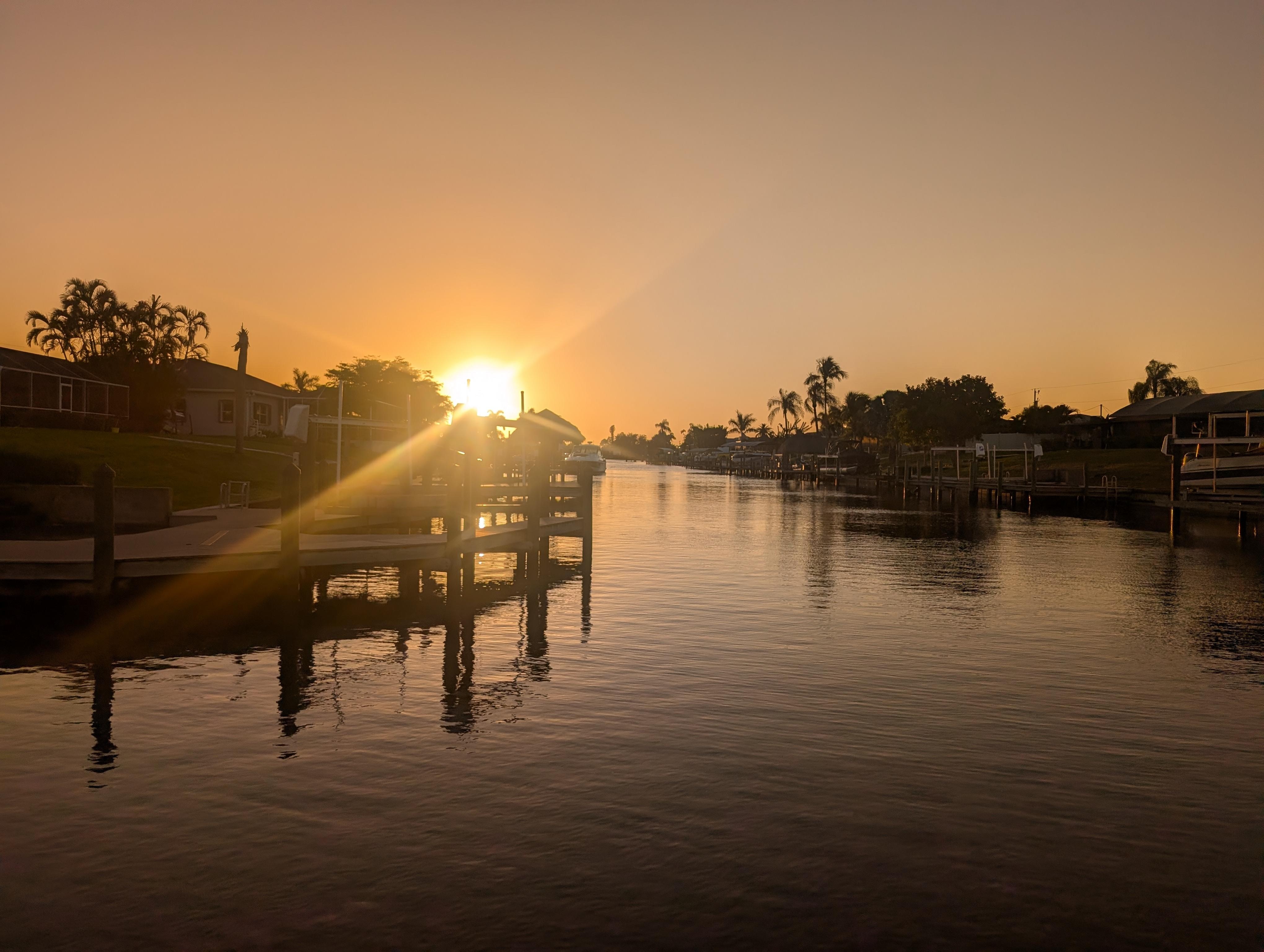 Sunset view from the dock. 