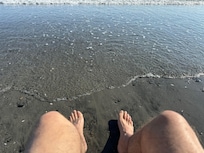 Enjoying the beach time.