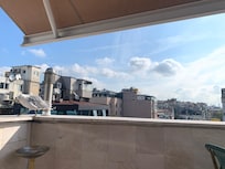 The view outside having breakfast