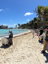 The beach right outside