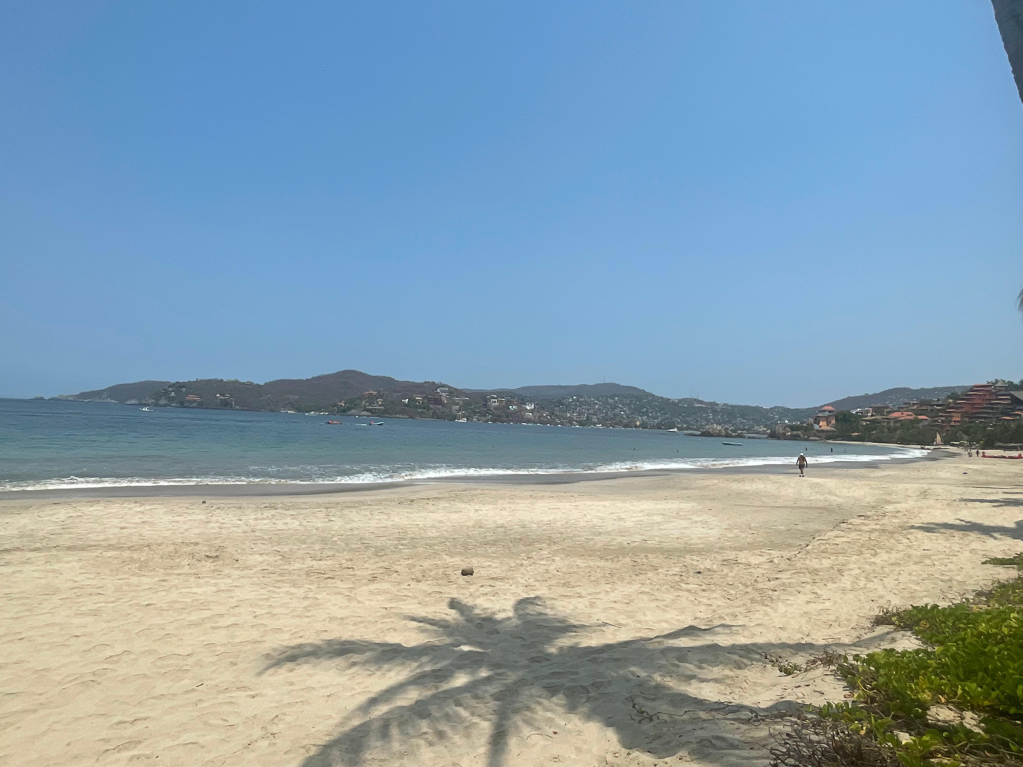 View from one of several beach cabanas. 