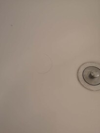 Hair in the tub in first room
