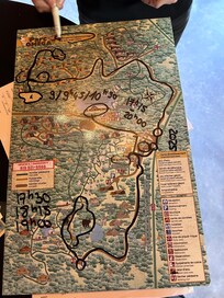 Map of chalets and lodging. We stayed with the arctic Wolves.