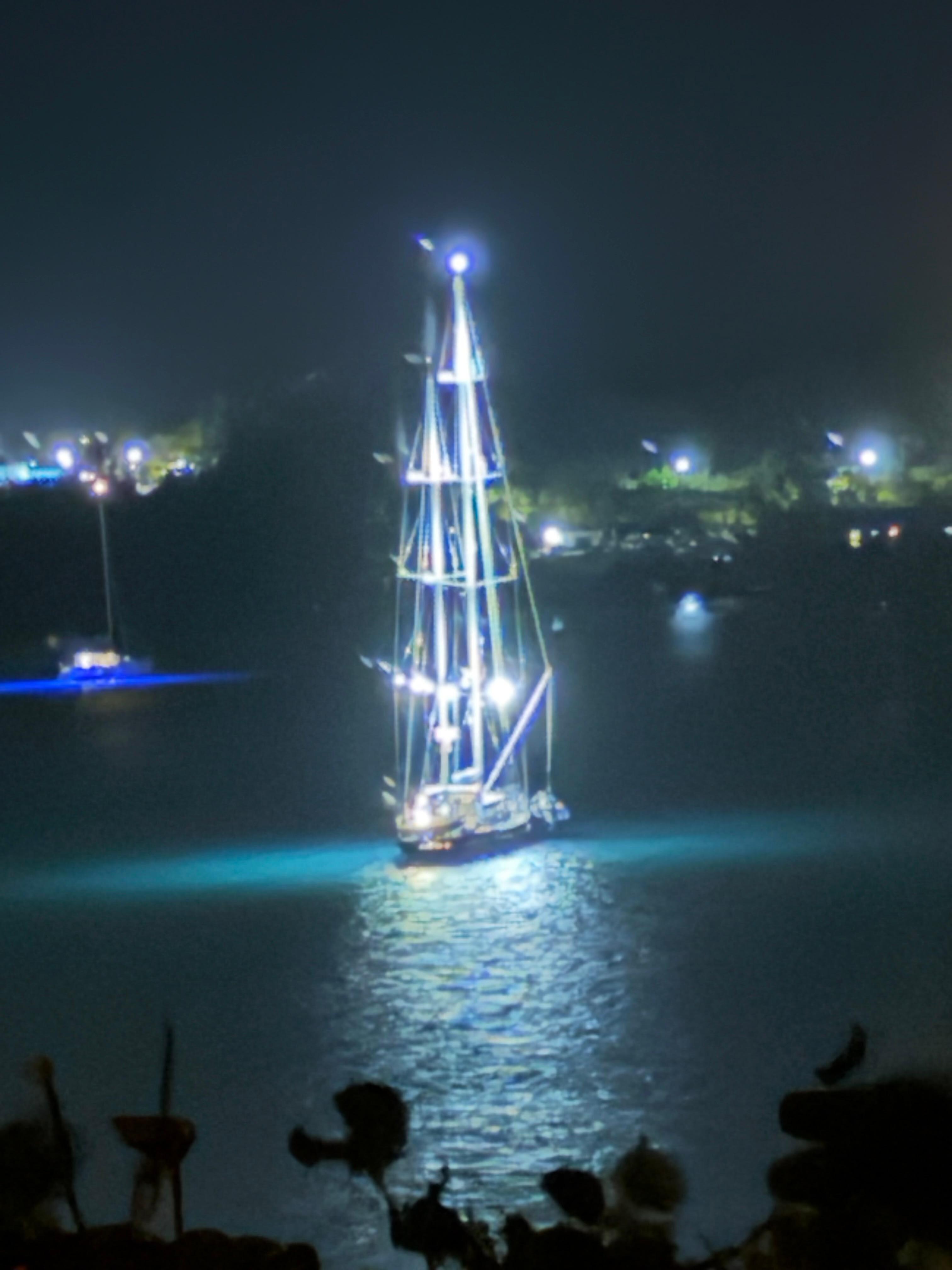 Boat in Harbor- shot from pool deck