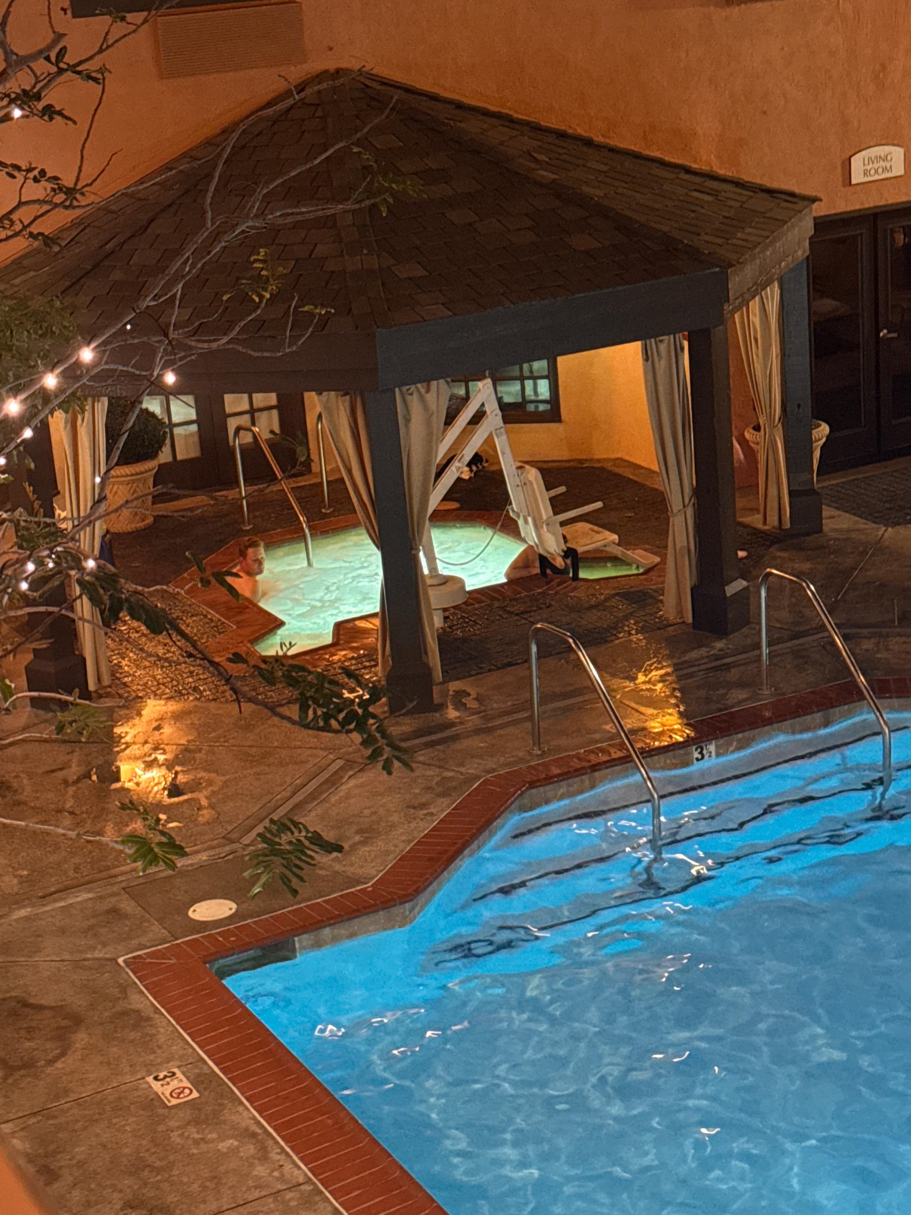 pool an hot tub area