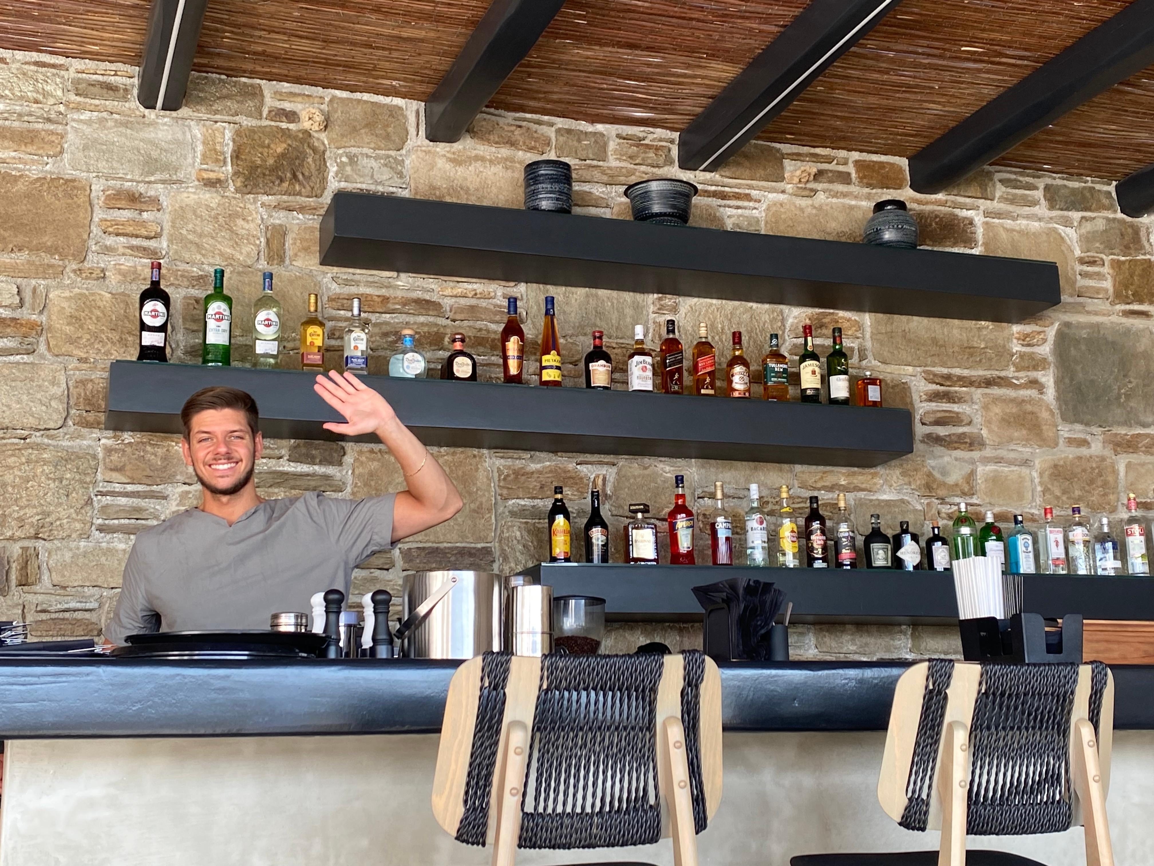 The incredible stathis behind the bar!!!