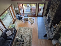 View from upstairs loft to main living area.