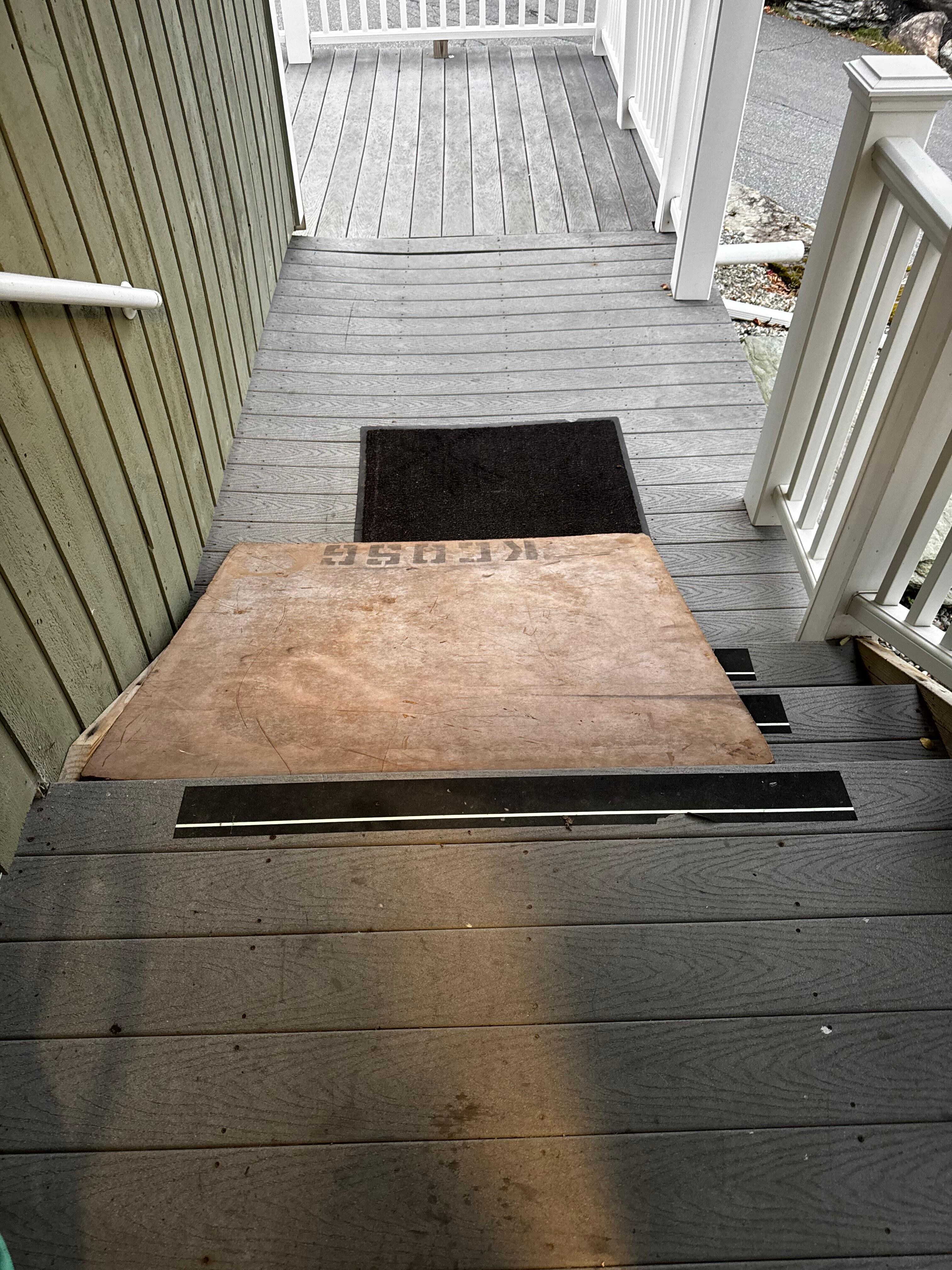 Construction sign we used to get my son into unit that was supposed to be WC accessible 